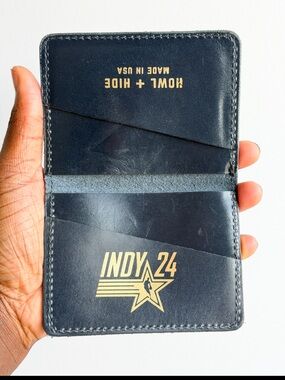HOWL + HIDE Indy NBA Allstar Navy Leather Card Holder